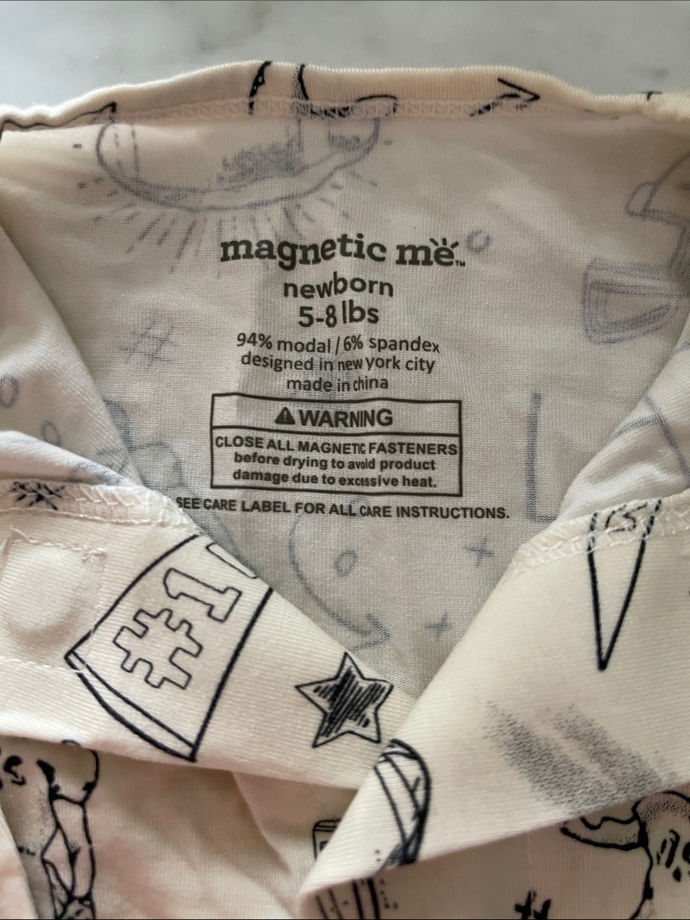 Magnetic me Soft Cream Football-Print Kids One-Piece - Picture 2 of 2